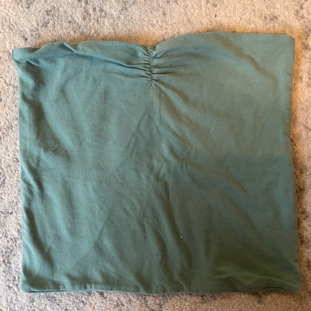 Top shop teal sea green tube top with scrunch detail